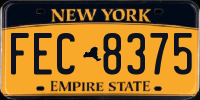 NY license plate FEC8375