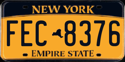 NY license plate FEC8376