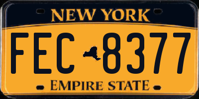 NY license plate FEC8377