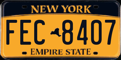 NY license plate FEC8407