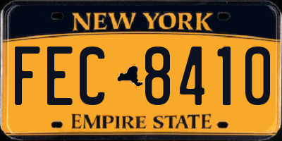 NY license plate FEC8410