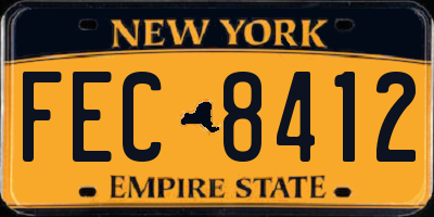NY license plate FEC8412