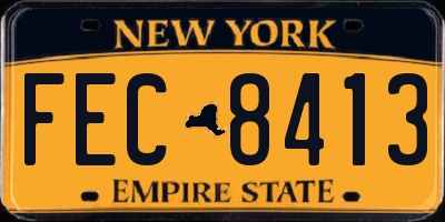 NY license plate FEC8413
