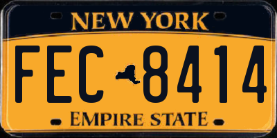 NY license plate FEC8414