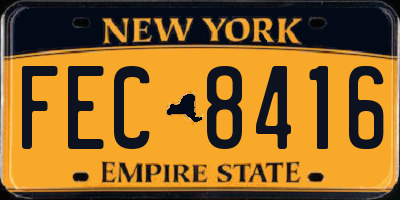 NY license plate FEC8416