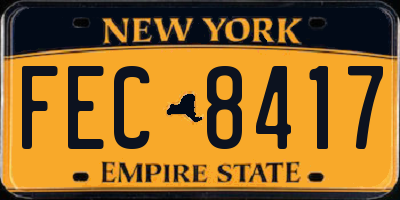 NY license plate FEC8417
