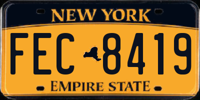 NY license plate FEC8419
