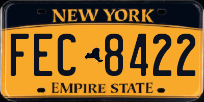 NY license plate FEC8422