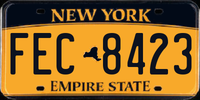 NY license plate FEC8423