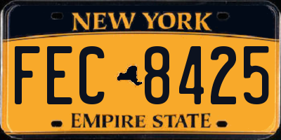 NY license plate FEC8425