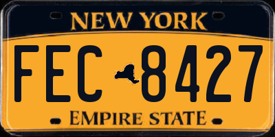 NY license plate FEC8427