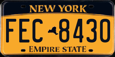 NY license plate FEC8430