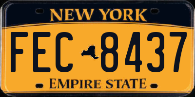 NY license plate FEC8437