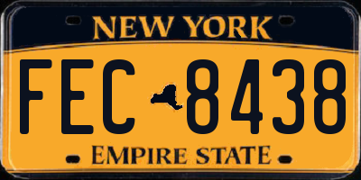 NY license plate FEC8438