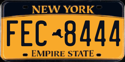 NY license plate FEC8444