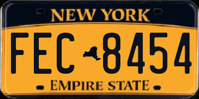 NY license plate FEC8454