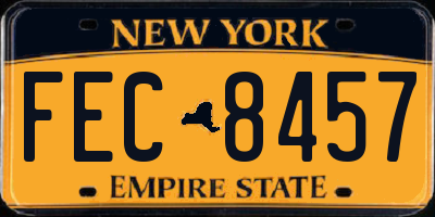 NY license plate FEC8457