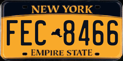 NY license plate FEC8466