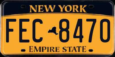 NY license plate FEC8470