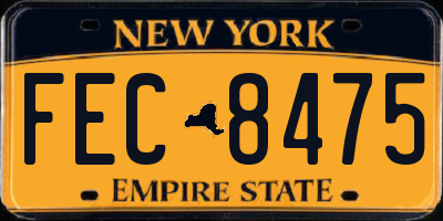 NY license plate FEC8475