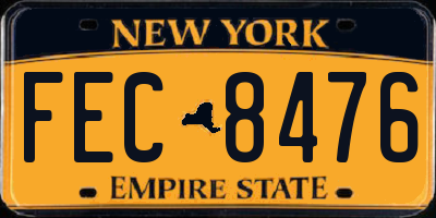 NY license plate FEC8476