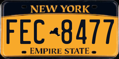 NY license plate FEC8477