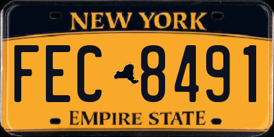 NY license plate FEC8491