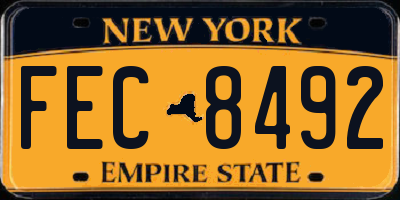 NY license plate FEC8492