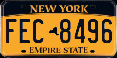 NY license plate FEC8496