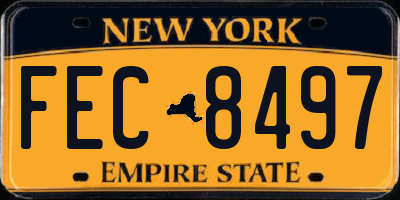 NY license plate FEC8497