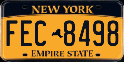 NY license plate FEC8498