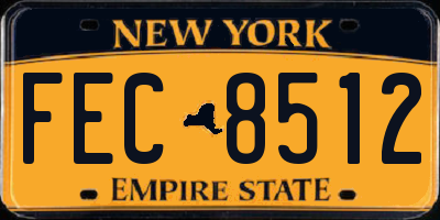 NY license plate FEC8512
