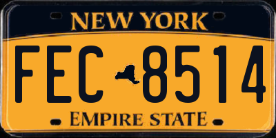 NY license plate FEC8514