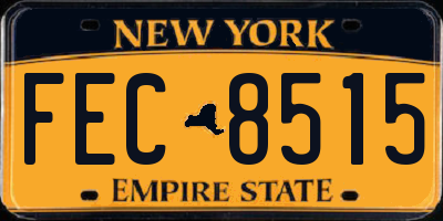 NY license plate FEC8515