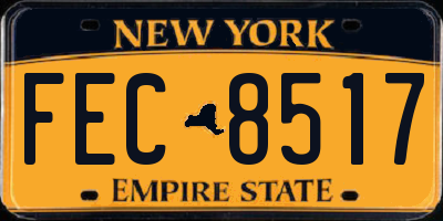 NY license plate FEC8517