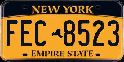 NY license plate FEC8523