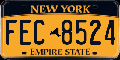 NY license plate FEC8524