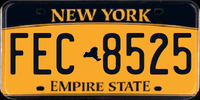 NY license plate FEC8525