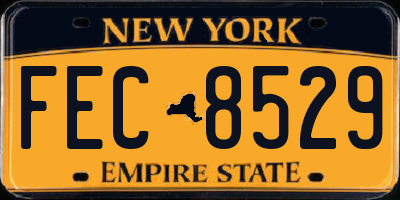 NY license plate FEC8529