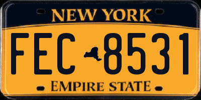 NY license plate FEC8531
