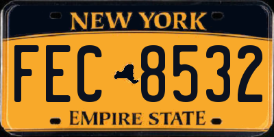 NY license plate FEC8532