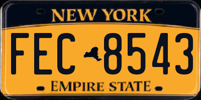NY license plate FEC8543