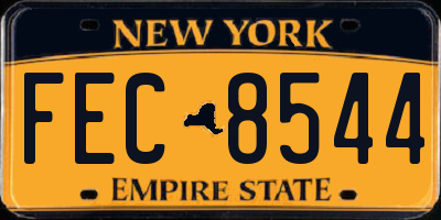 NY license plate FEC8544