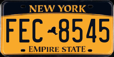 NY license plate FEC8545