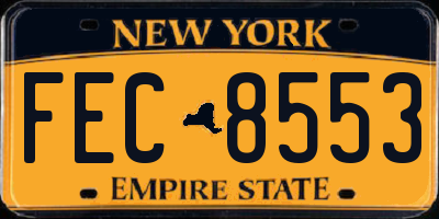 NY license plate FEC8553