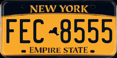 NY license plate FEC8555