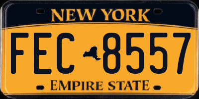 NY license plate FEC8557