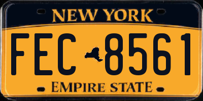 NY license plate FEC8561