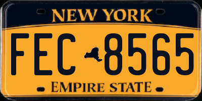 NY license plate FEC8565