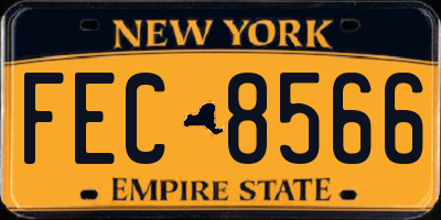 NY license plate FEC8566